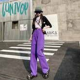 Lunivop Purple Jeans Spring Vintage Denim Trousers Fashion Elegant Solid Pants Casual High Waist